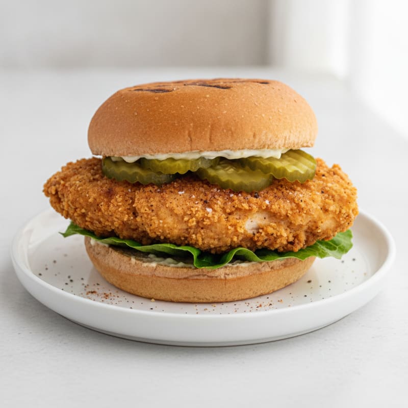 Crispy Buttermilk Fried Chicken Sandwich with Pickles