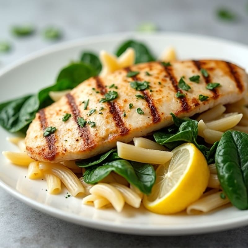 Creamy Lemon Herb Chicken Pasta with Fresh Spinach