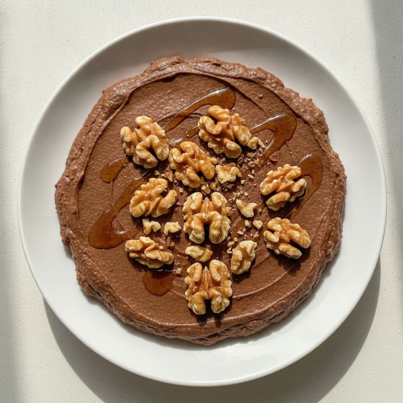 Silky Chocolate Protein Pudding with Toasted Walnuts
