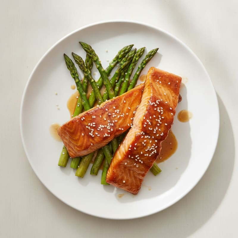 Teriyaki Glazed Salmon with Roasted Asparagus