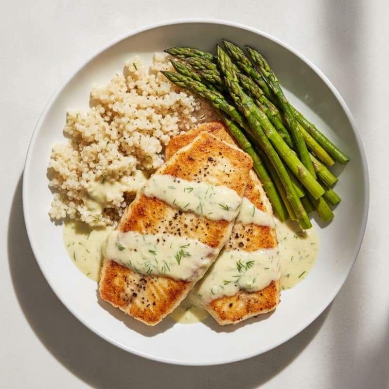Pan-Seared Tilapia with Lemon-Dill Sauce