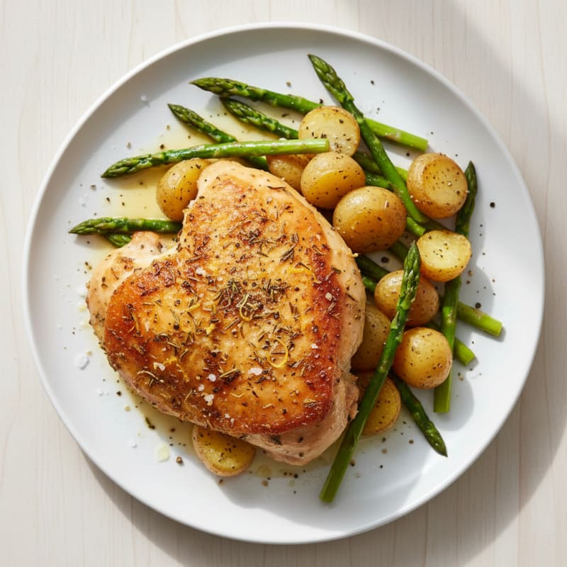Crispy Lemon-Herb Roasted Chicken