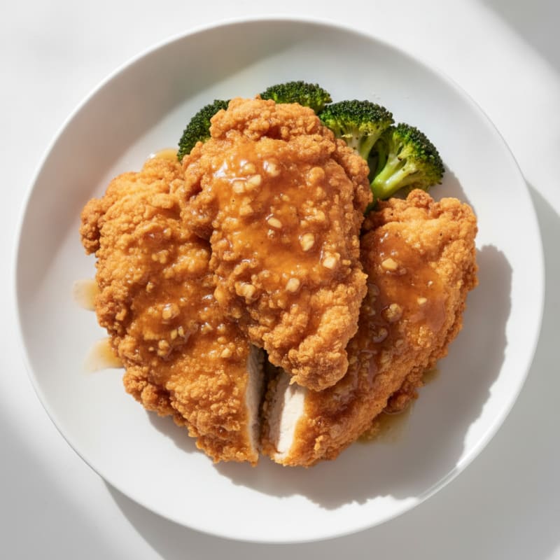 Buttermilk Fried Chicken with Honey-Garlic Drizzle