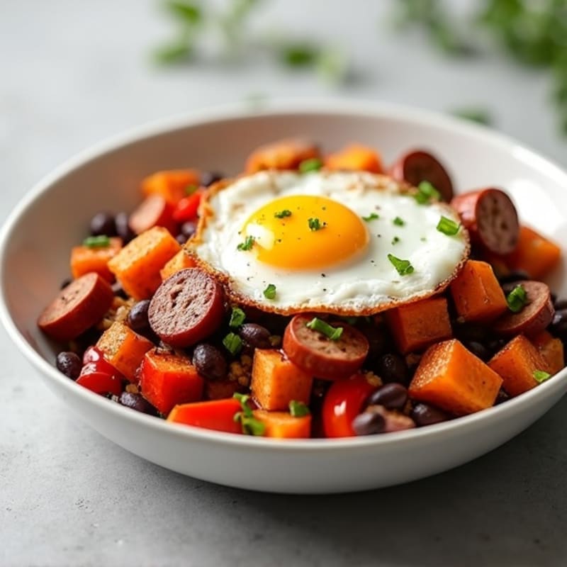 Crispy Sweet Potato and Turkey Sausage Hash