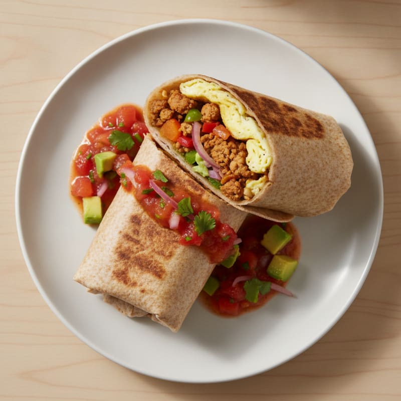 Ultimate Loaded Breakfast Burrito with Salsa