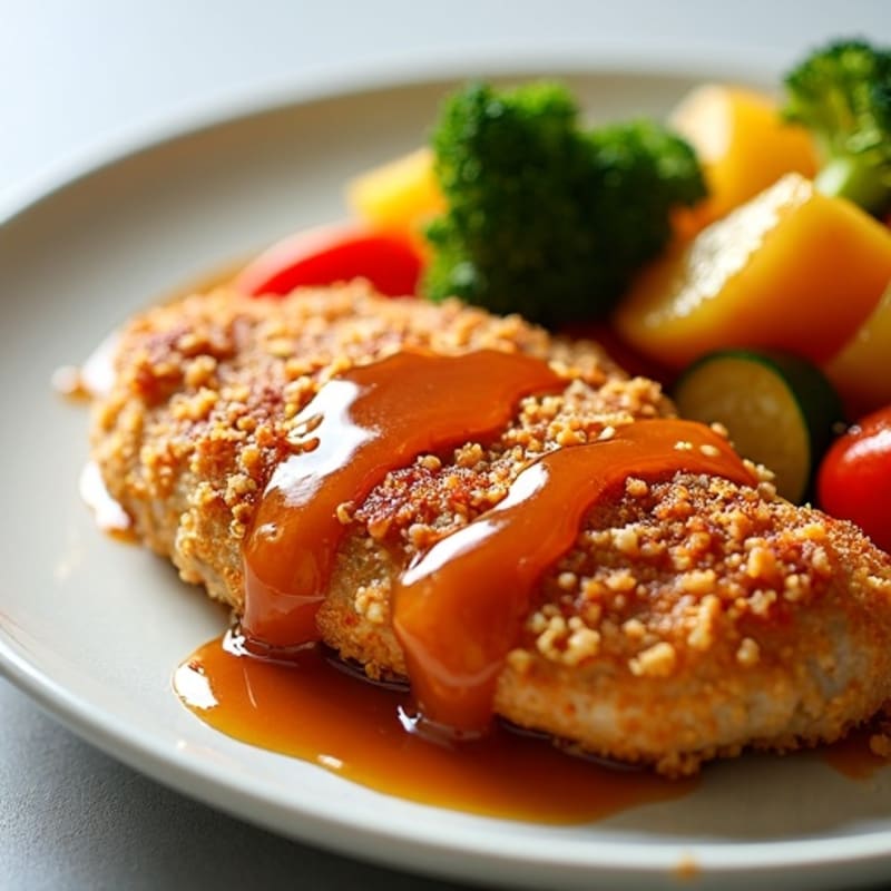 Crispy Sweet and Sour Chicken with Roasted Vegetables