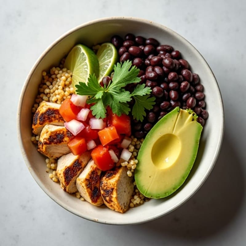 Hearty Black Bean Burrito Bowl with Creamy Avocado
