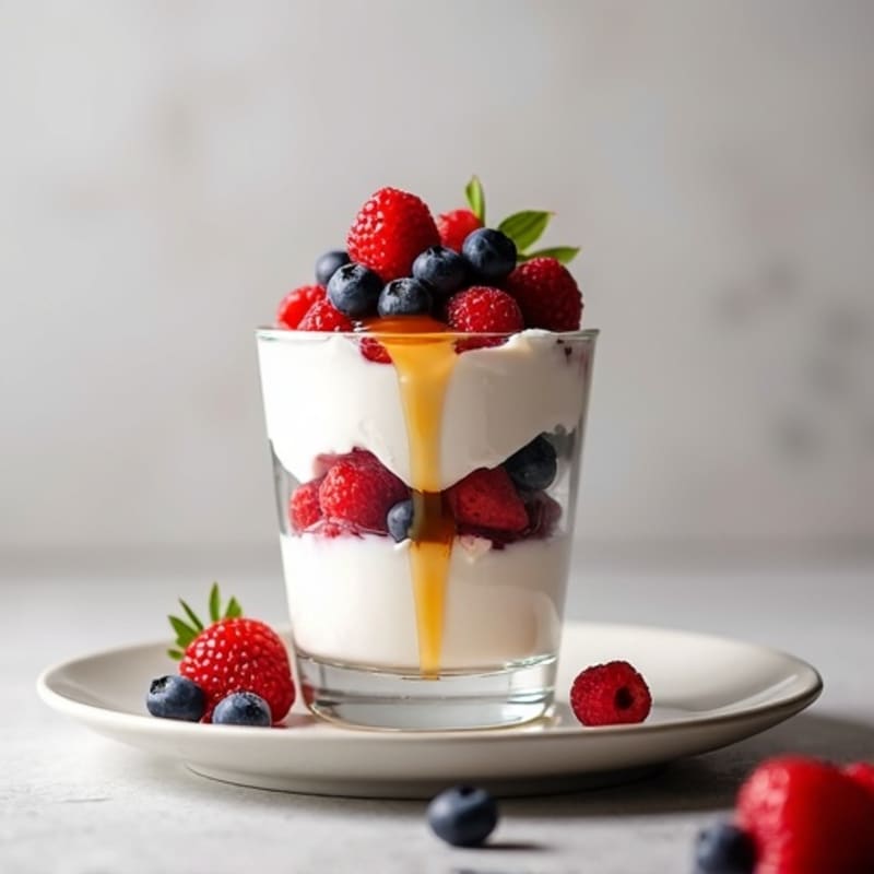 Greek Yogurt Protein Parfait with Mixed Berries