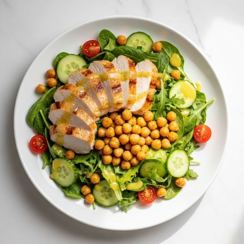 Grilled Turkey Breast Salad with Chickpeas and Lemon Vinaigrette