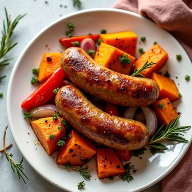 Herb-Roasted Sausage and Sweet Potato Sheet Pan Dinner