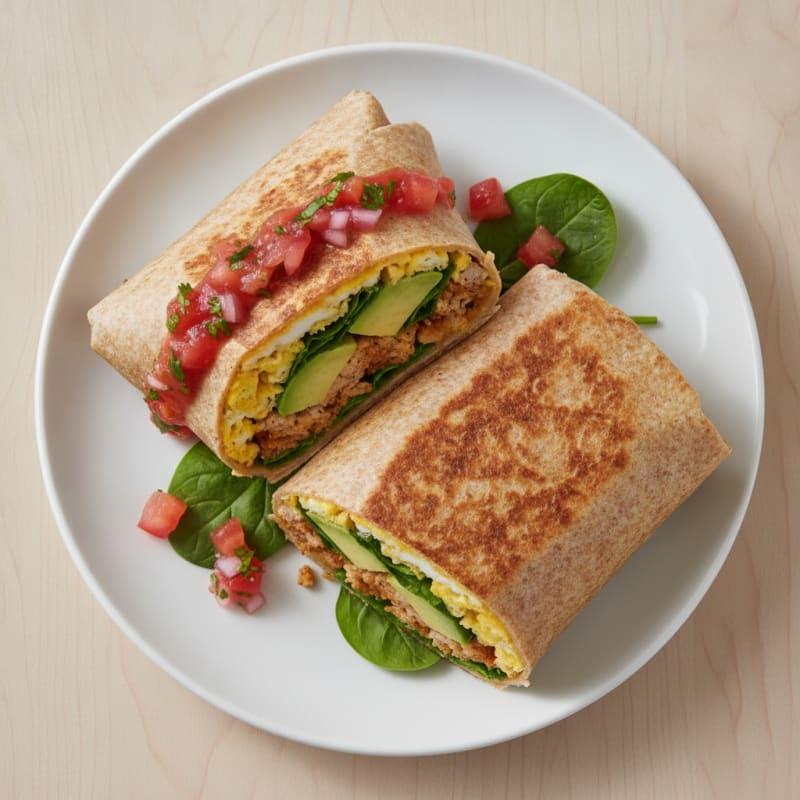 Loaded Breakfast Burrito with Salsa Fresca