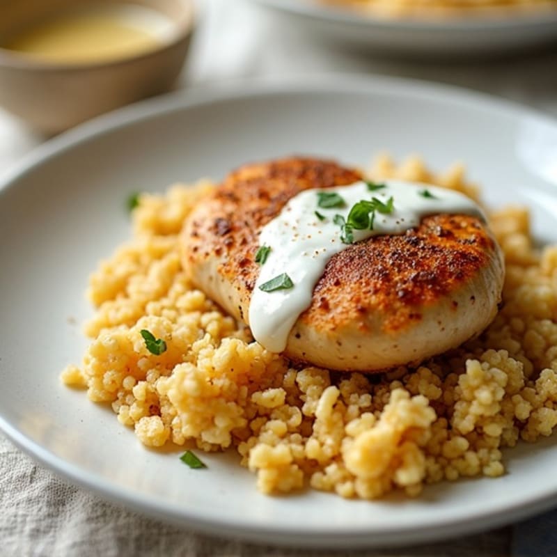 Creamy Yogurt-Spiced Chicken with Cauliflower Rice