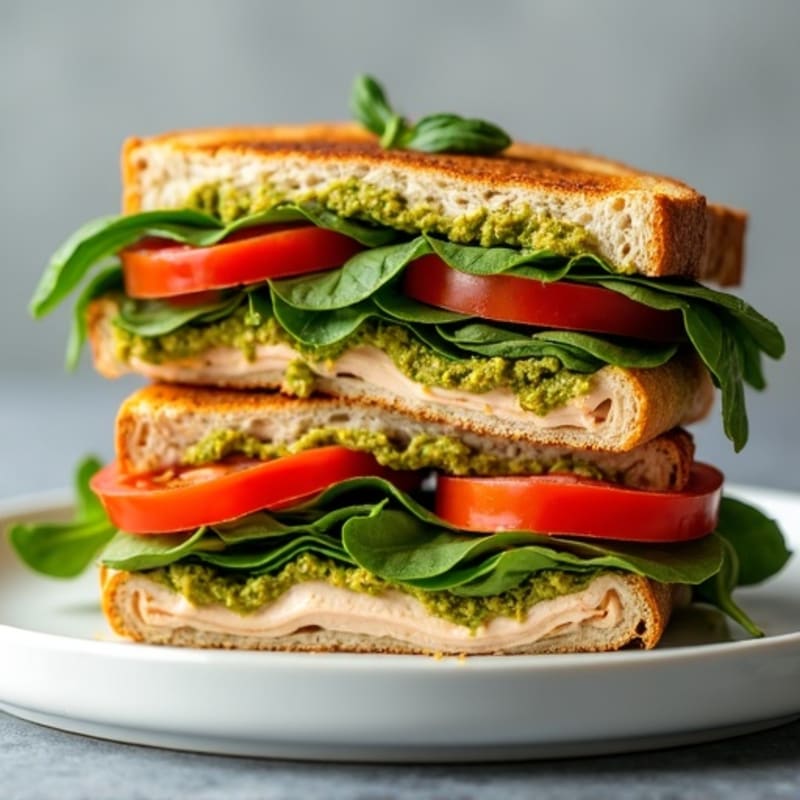 Crispy Lean Turkey Pesto Panini