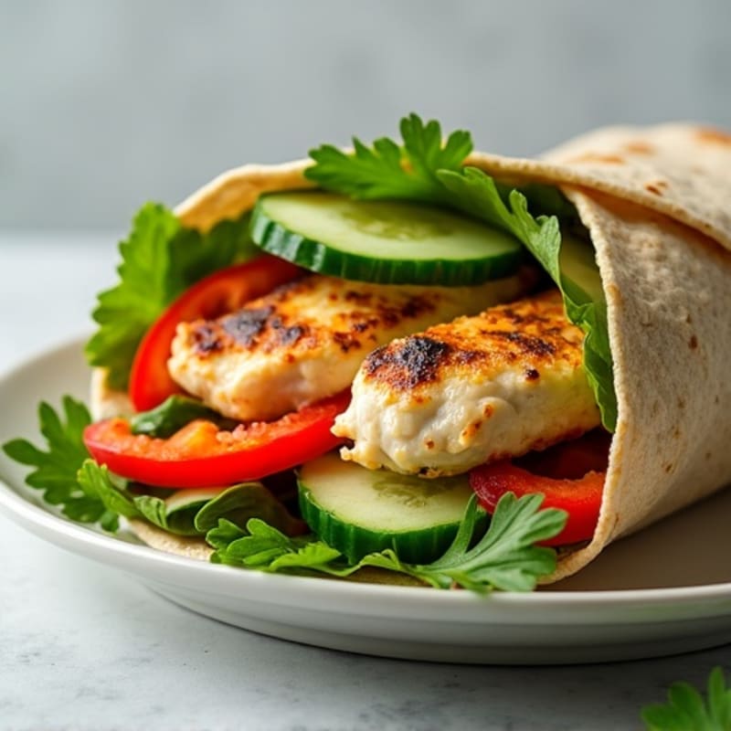 Herb-Marinated Grilled Chicken and Fresh Veggie Wrap