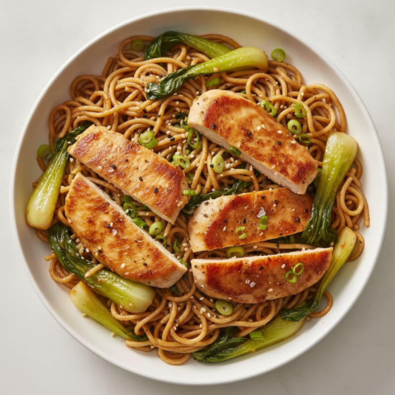 Garlic Sesame Noodles with Chicken