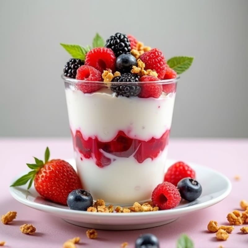 Creamy Berry Yogurt Parfait with Crunchy Granola