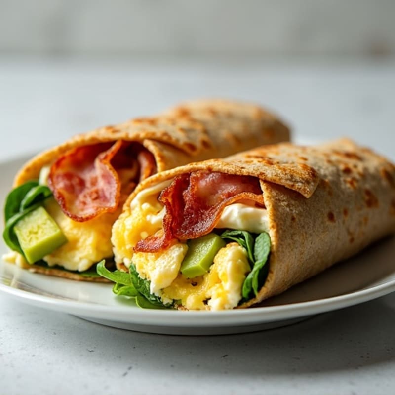 Crispy Turkey Bacon and Egg White Breakfast Wrap