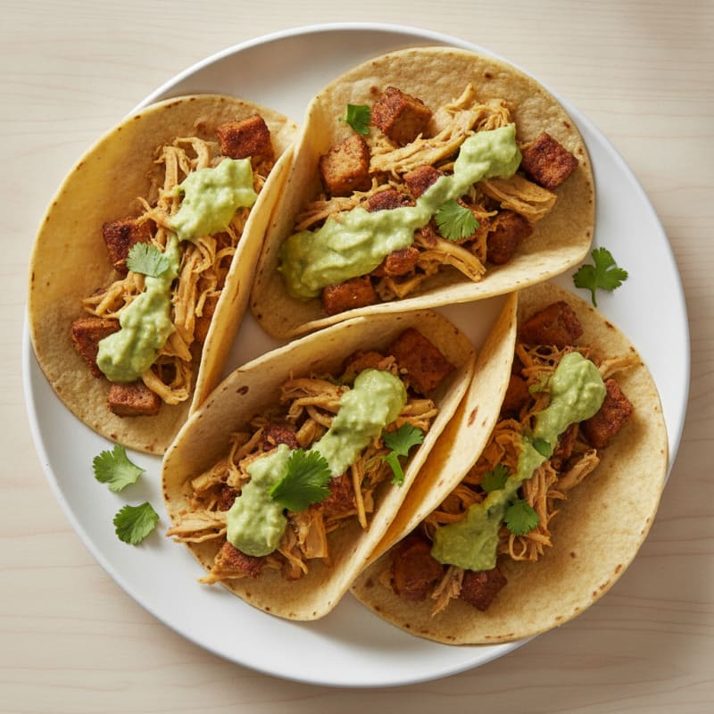 High-Protein Jackfruit and Seitan Tacos