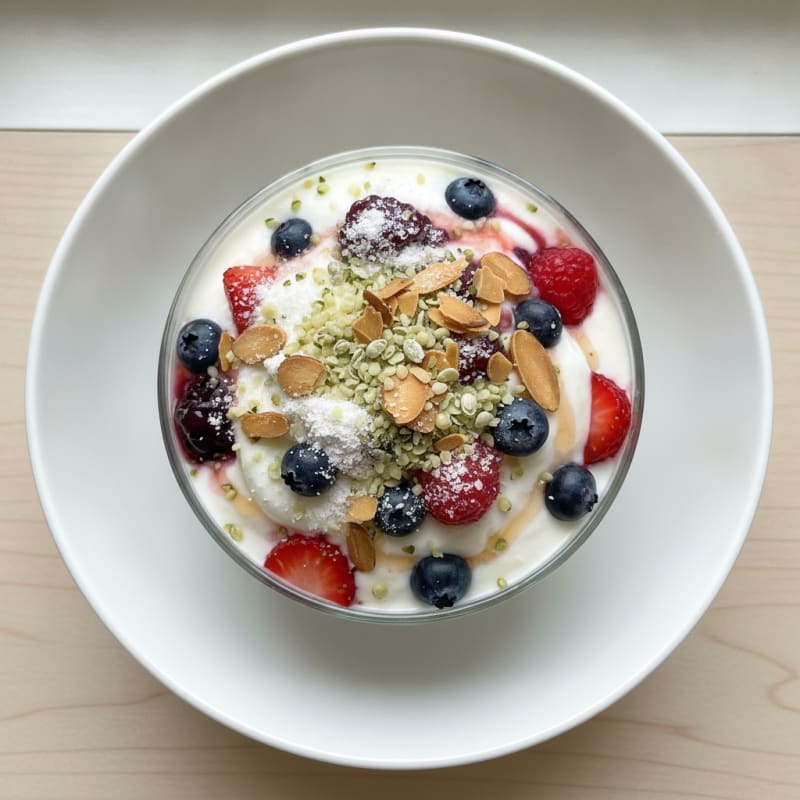 Silky Greek Yogurt Protein Parfait with Mixed Berries