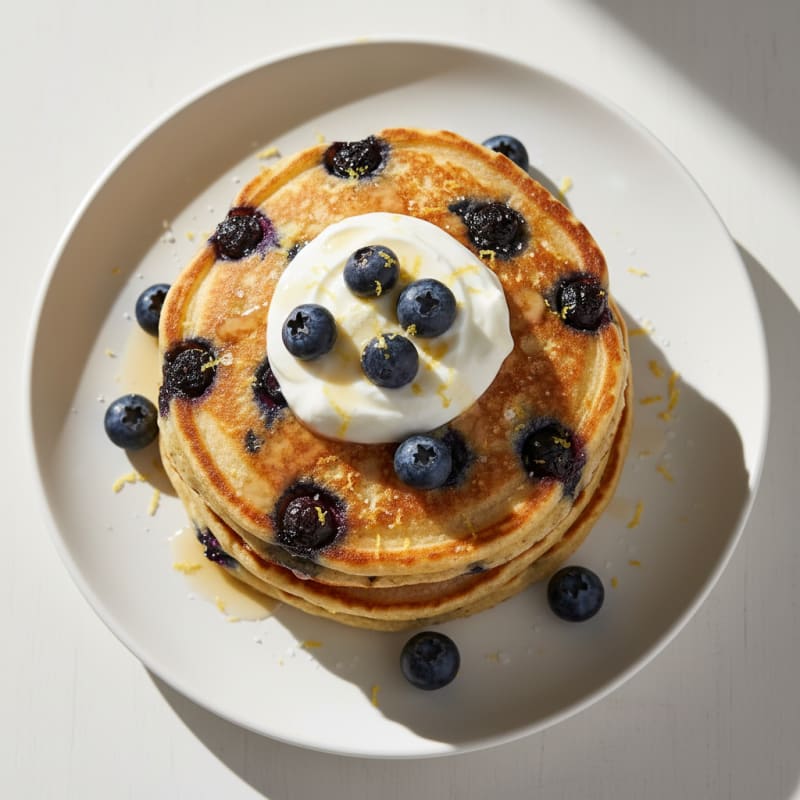 Blueberry Ricotta Pancakes with Lemon Zest