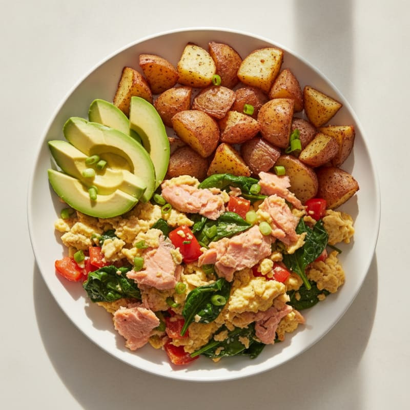 Smoked Salmon and Egg Vegetable Scramble
