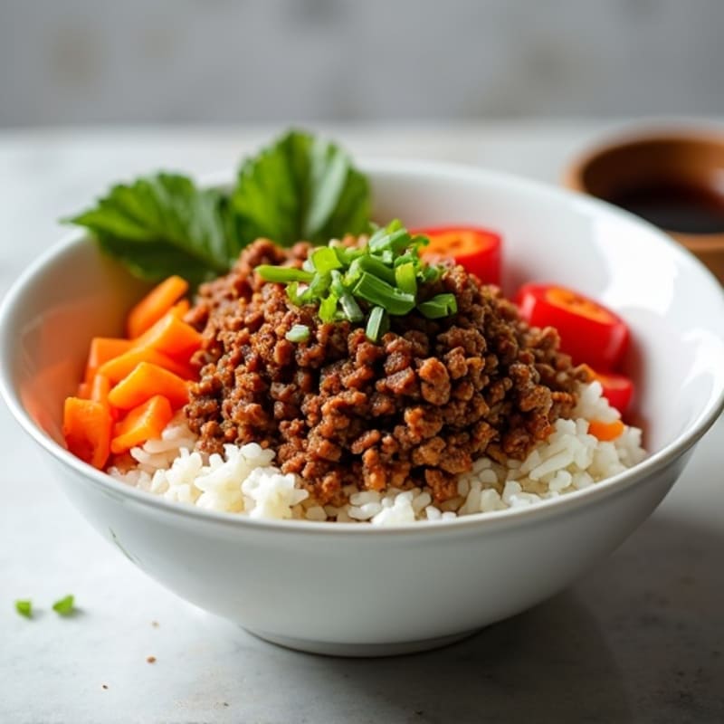 Spicy Korean-Style Ground Beef Rice Bowl