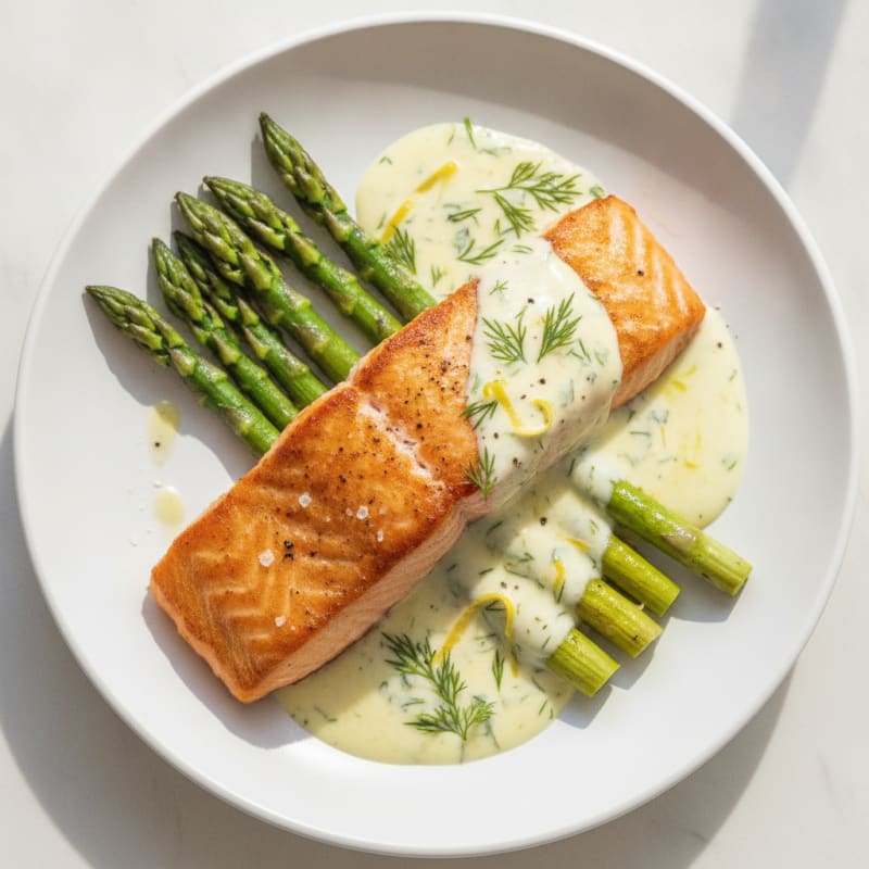 Pan-Seared Salmon with Lemon-Dill Sauce