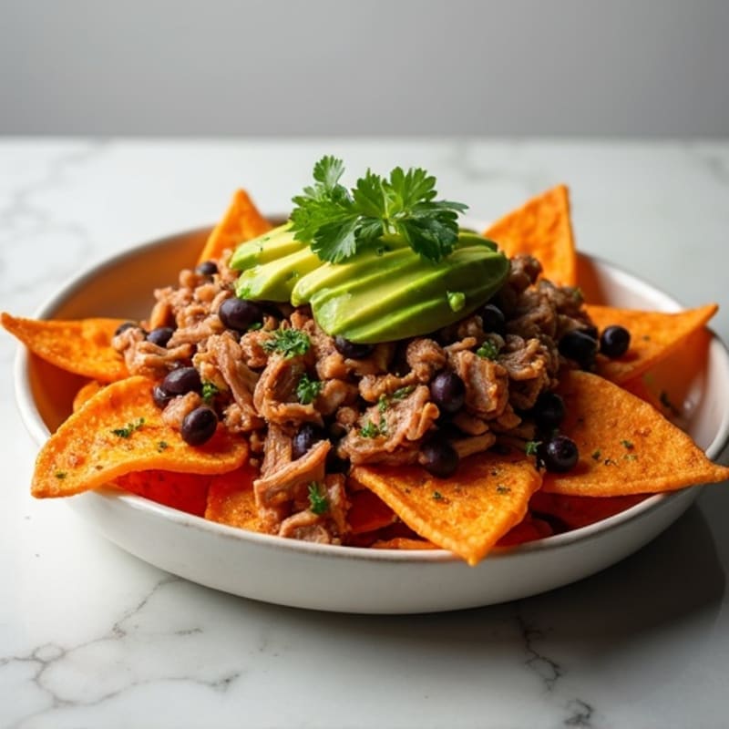 Crispy Sweet Potato Nachos with Pulled Pork