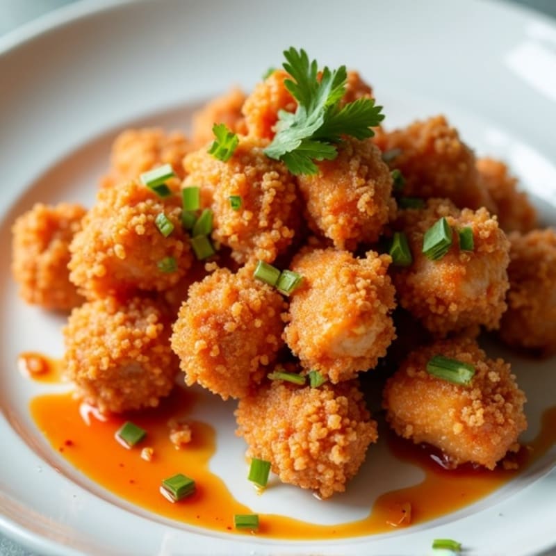 Crispy Air-Fried Chicken with Sweet and Spicy Garlic Ginger Sauce