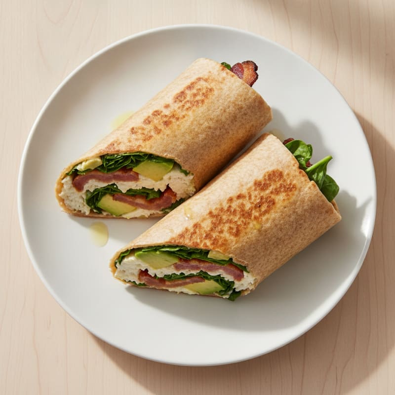 Crispy Turkey Bacon and Egg White Breakfast Wrap