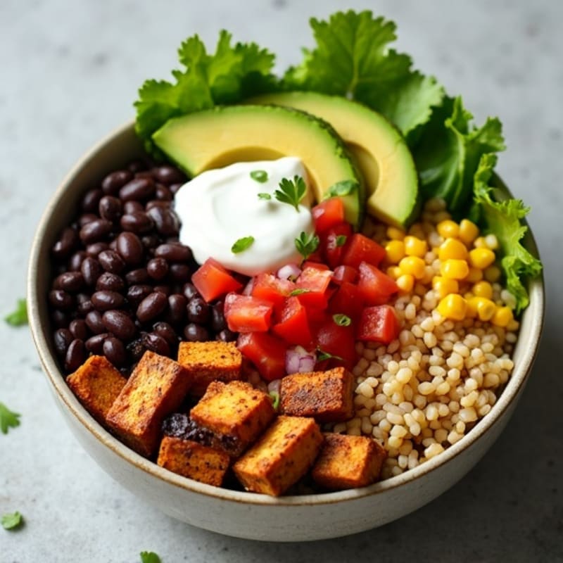 Hearty Black Bean Burrito Bowl with Fresh Salsa and Creamy Avocado
