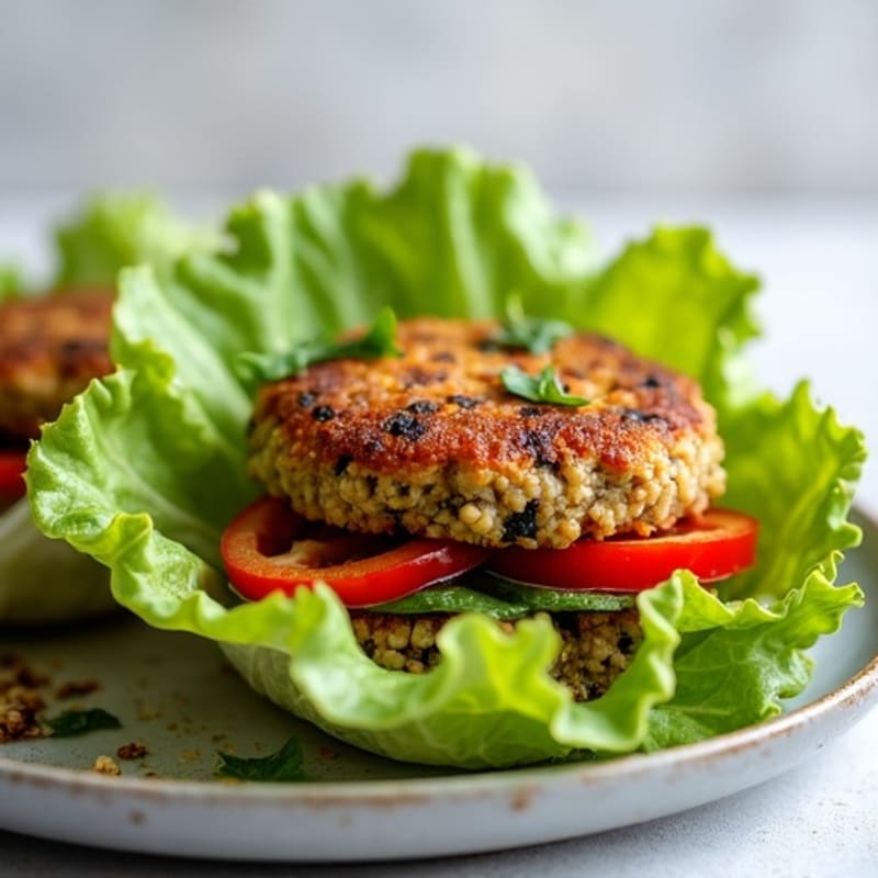 Crispy Black Bean Quinoa Burger Lettuce Wrap
