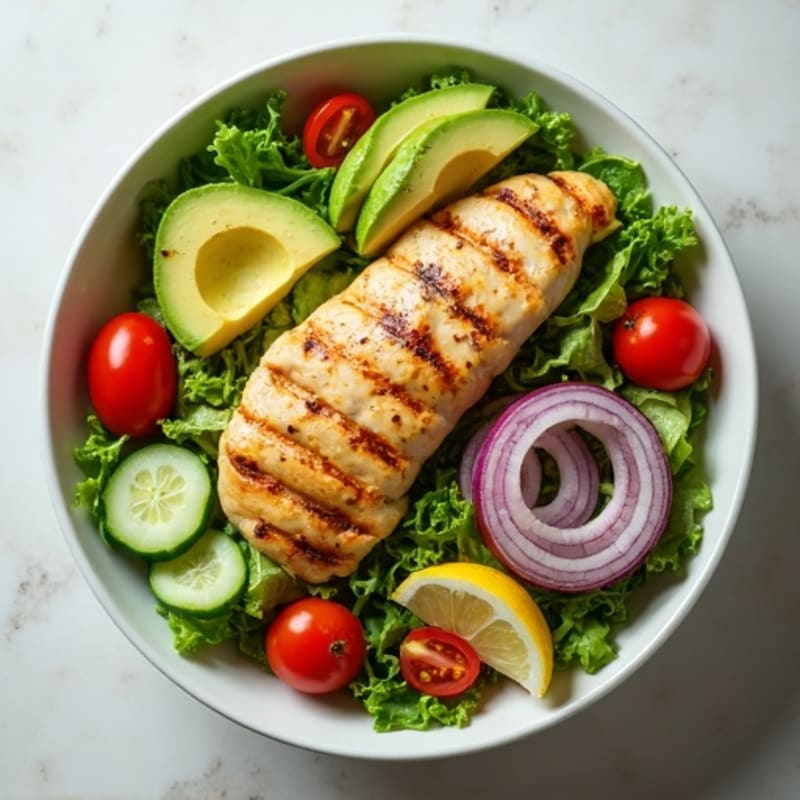 Crisp Avocado and Grilled Chicken Salad Bowl