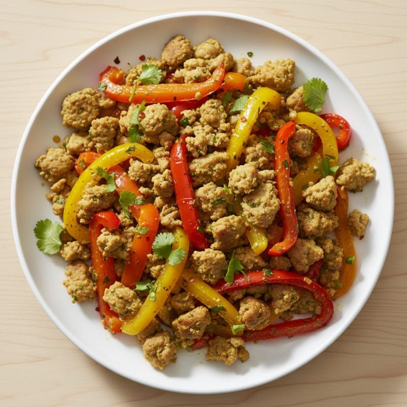 Zesty Ground Turkey and Roasted Bell Peppers