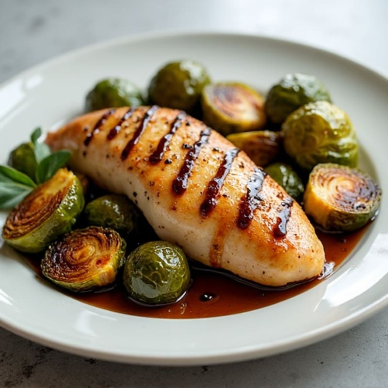 Sheet Pan Balsamic Chicken with Roasted Brussels Sprouts