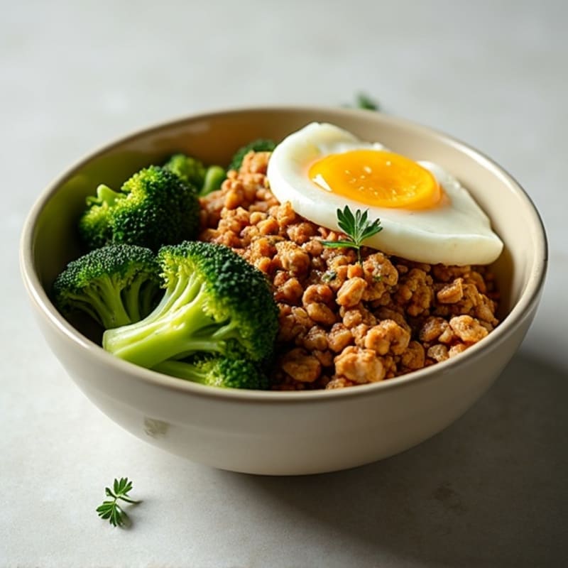 Ginger-Garlic Ground Turkey Bowl with Roasted Broccoli