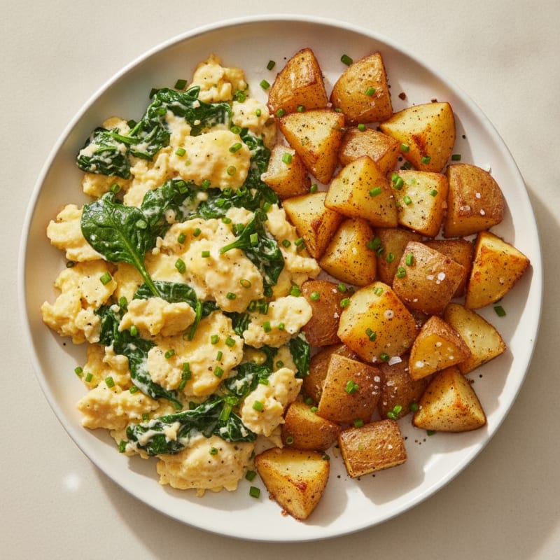 Hearty Scrambled Eggs with Roasted Potatoes