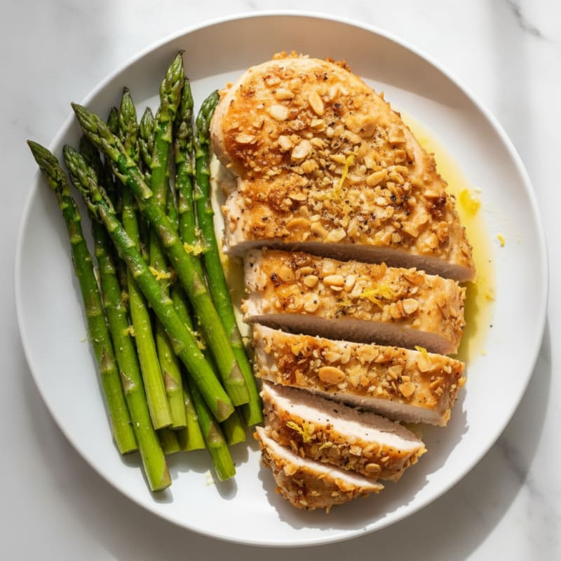 Lemon Herb-Crusted Chicken with Roasted Asparagus
