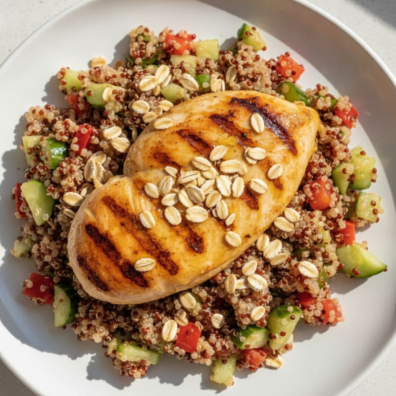 Grilled Chicken Breast with Crunchy Quinoa Salad