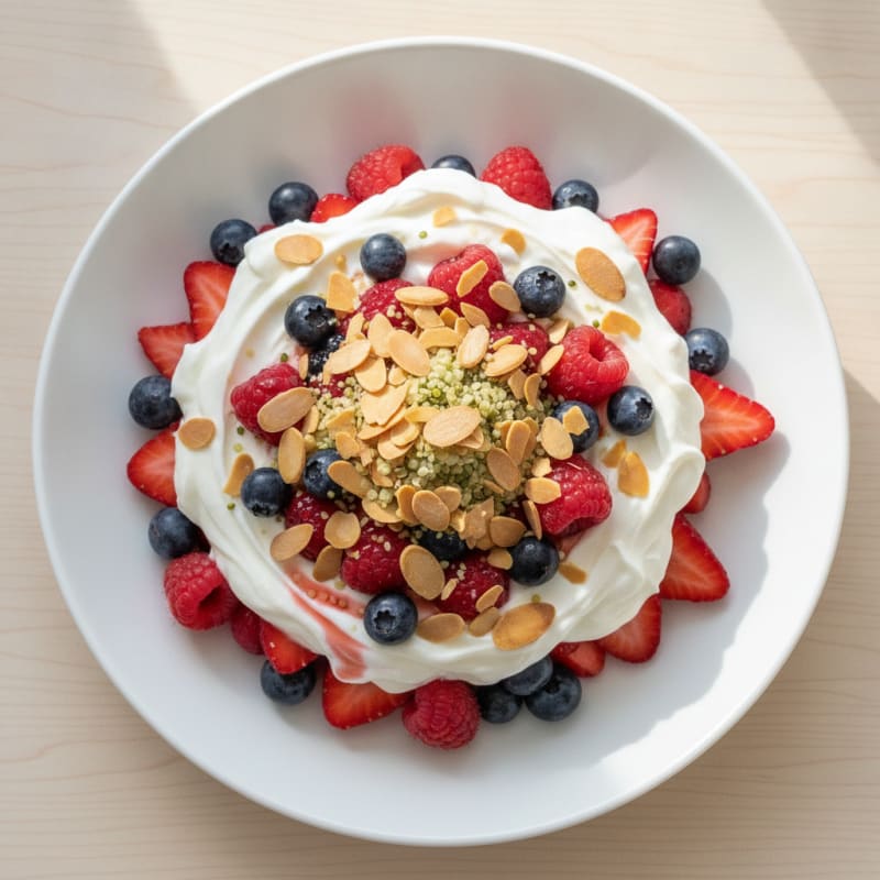 Greek Yogurt Protein Parfait with Mixed Berries