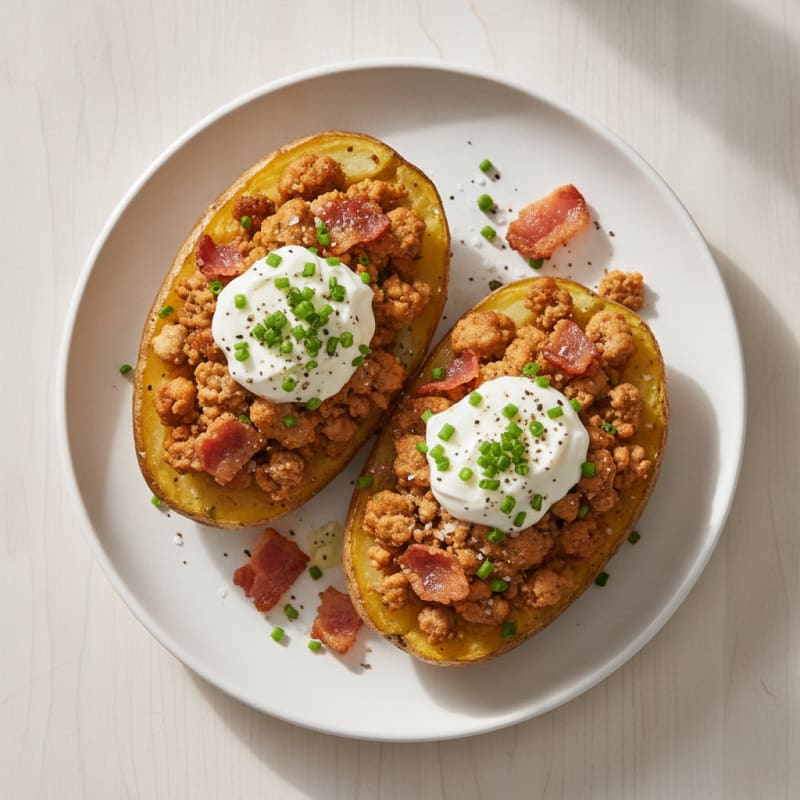Loaded Baked Potatoes with Crispy Bacon