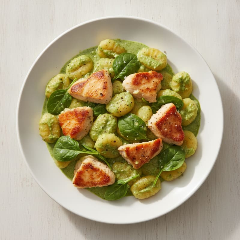 Chicken Gnocchi with Pesto Cream Sauce
