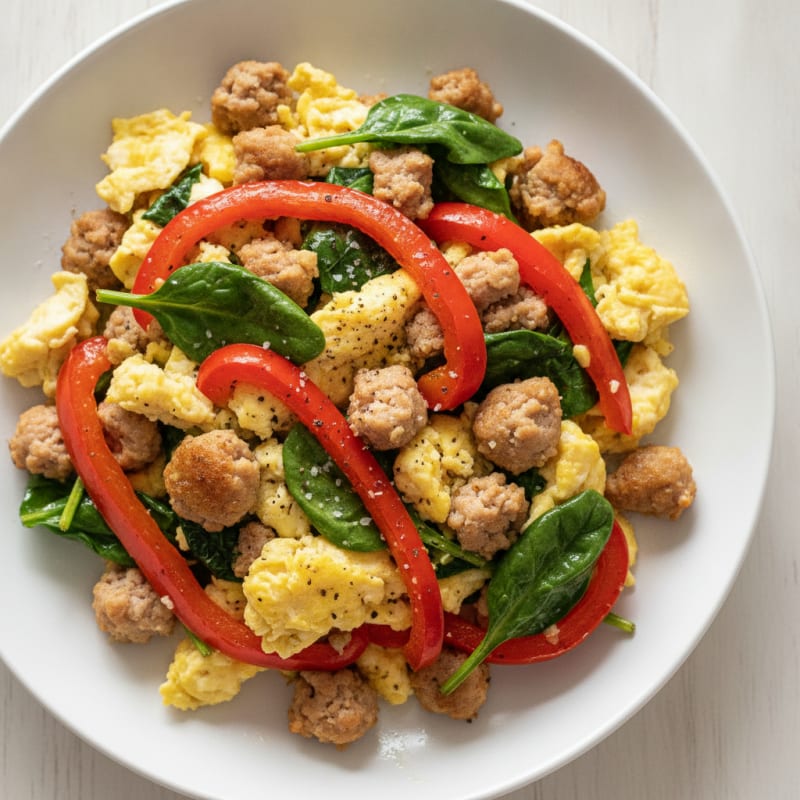 Sausage and Veggie Egg Scramble