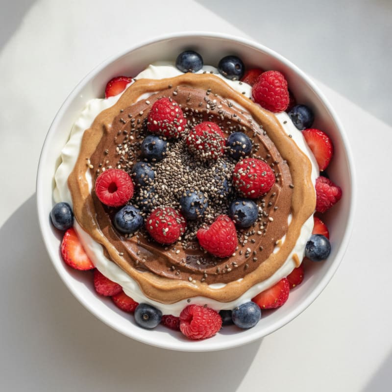 High-Protein Chocolate Berry Yogurt Parfait