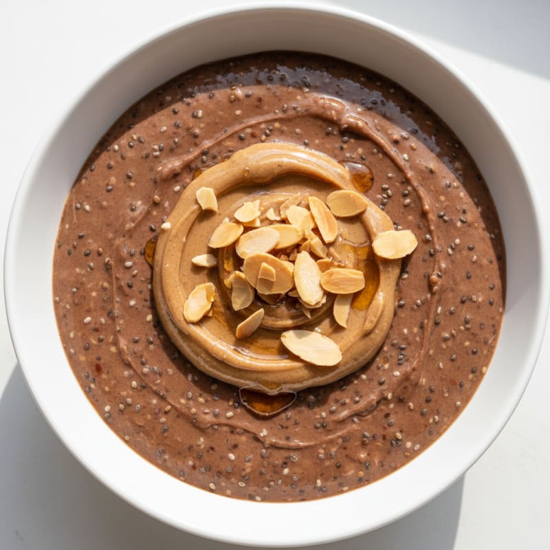 Silky Chocolate Protein Pudding with Chia Seeds
