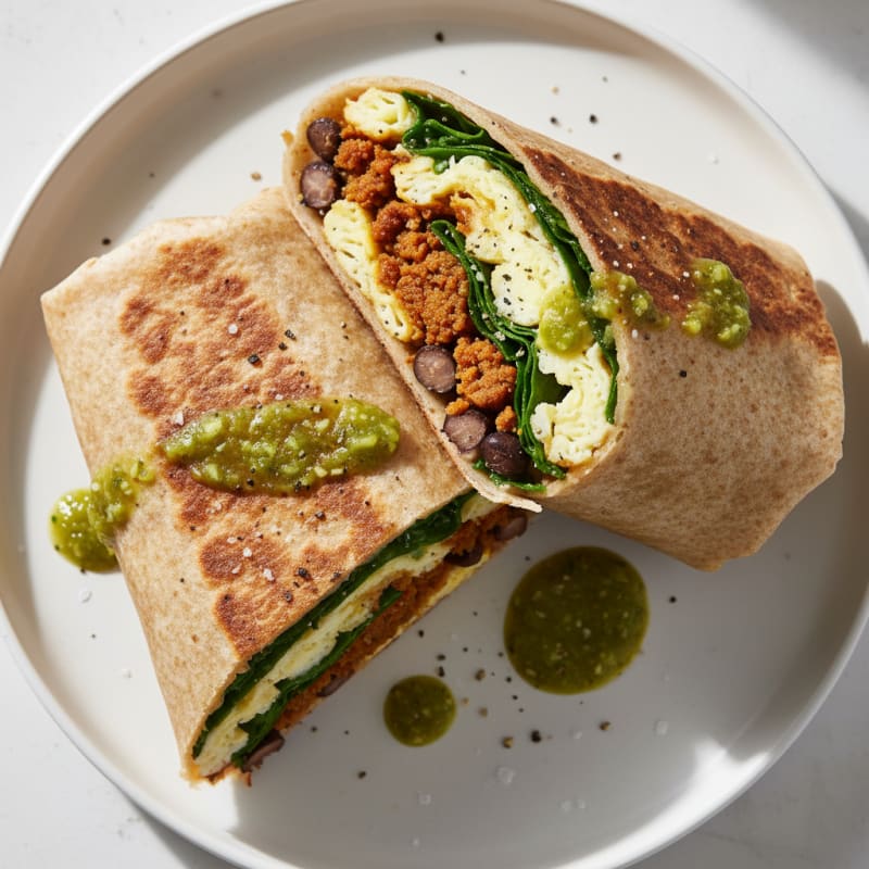 Crispy Chorizo and Egg Breakfast Burrito
