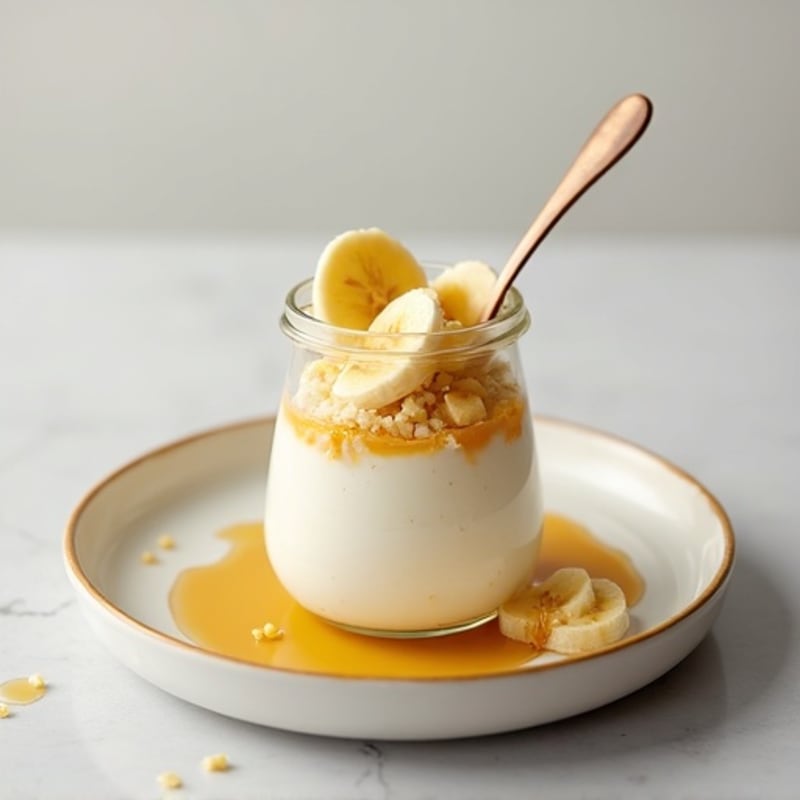 Greek Yogurt Protein Parfait with Honey and Sliced Bananas