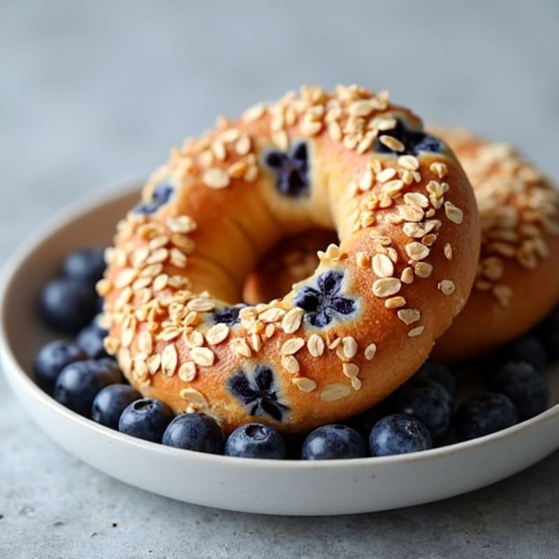 High-Protein Blueberry Oat Bagels
