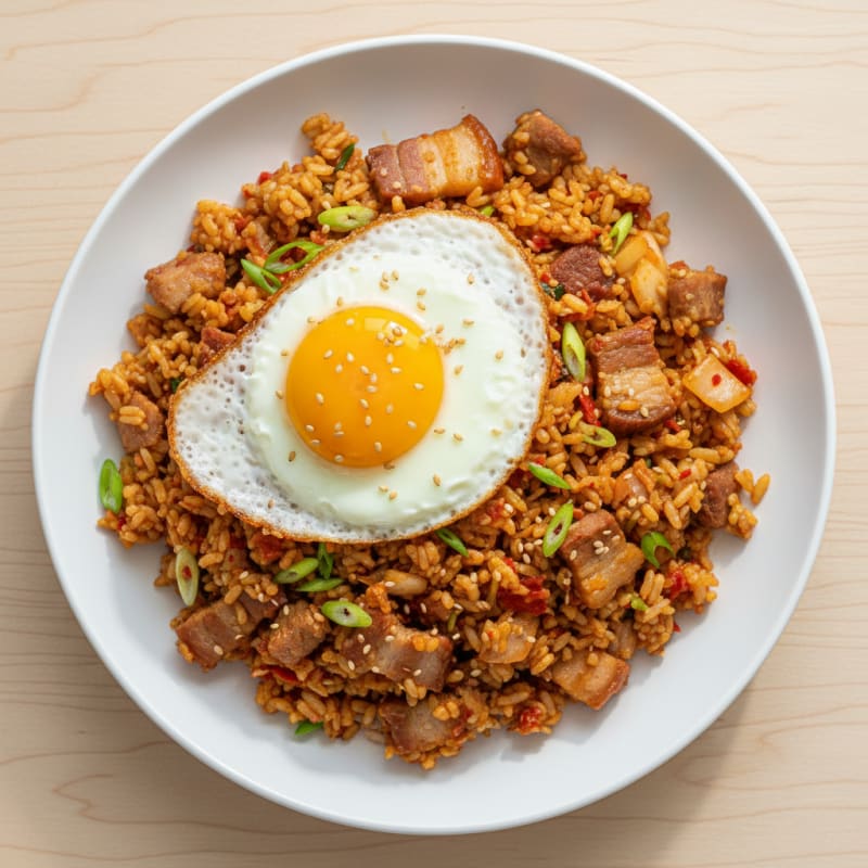 Crispy Pork Belly Kimchi Fried Rice