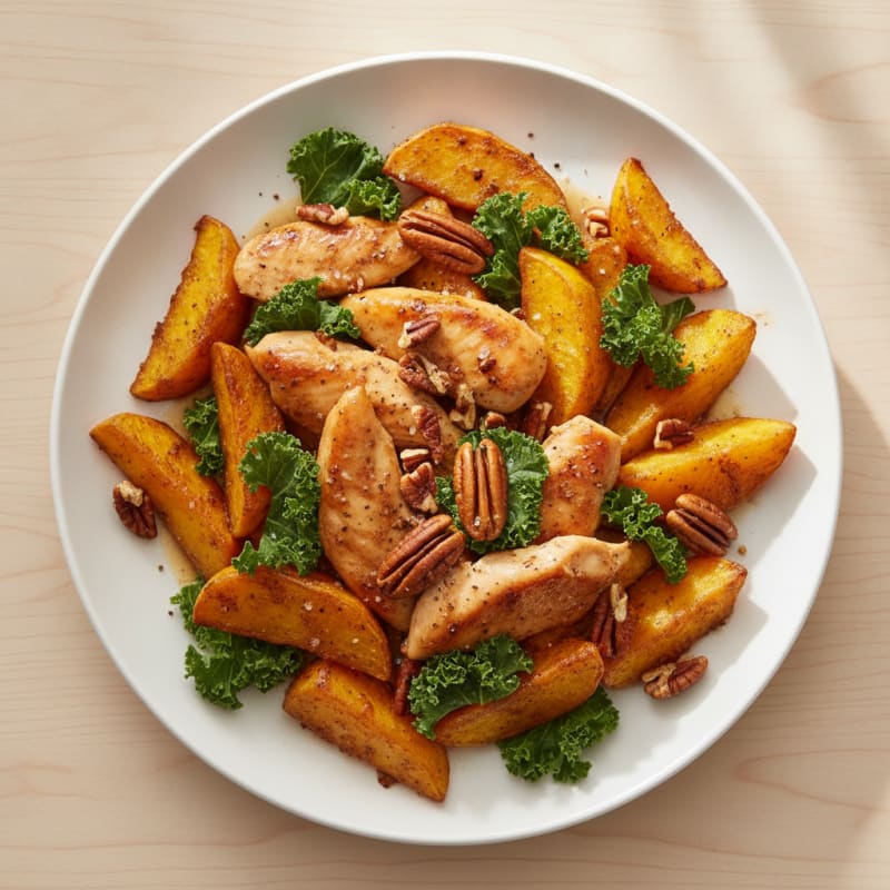Maple-Glazed Roasted Yams with Pecans